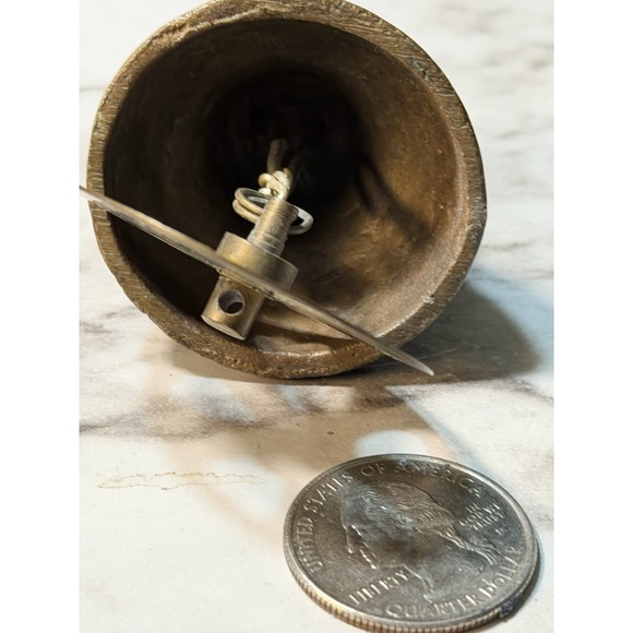 VTG SMALL BRASS BELL INSCRIBED 55-16 ~ 2" T x 1.5" W (2850) - Picture 9 of 10